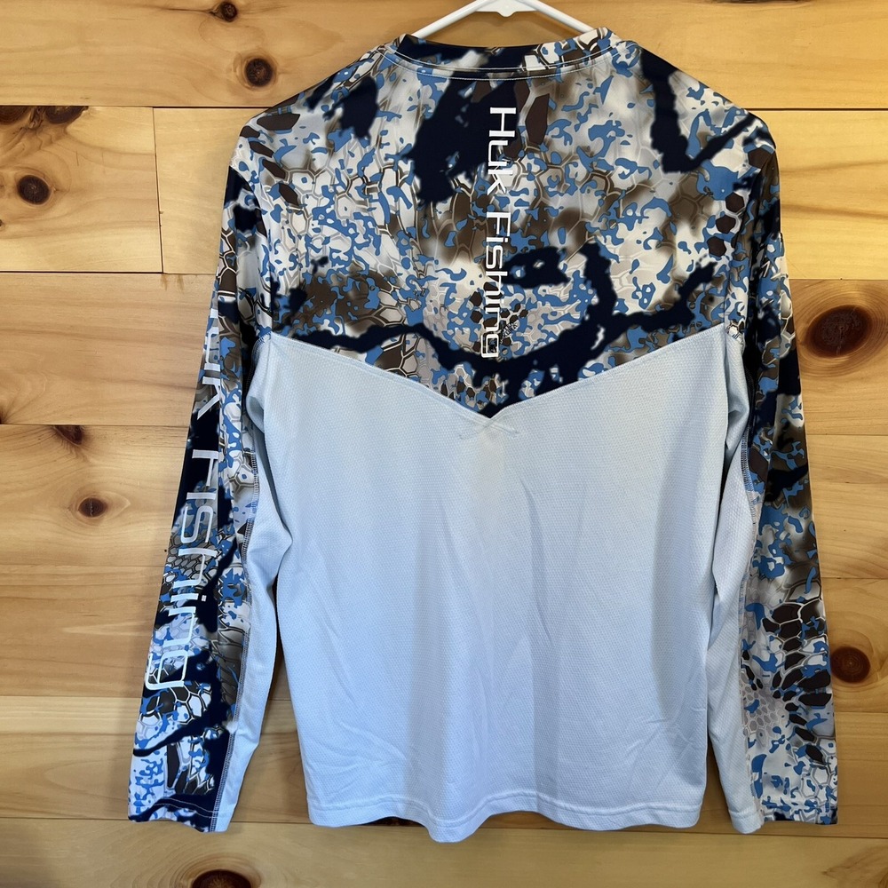 HUK Mens Performance Shirt Kryptek Camo Mens Small Long Sleeve Fishing - Picture 5 of 8
